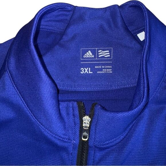 adidas Men's Cobalt Blue Quarter Zip Performance Pullover Sweater Size 3XL - Picture 4 of 10